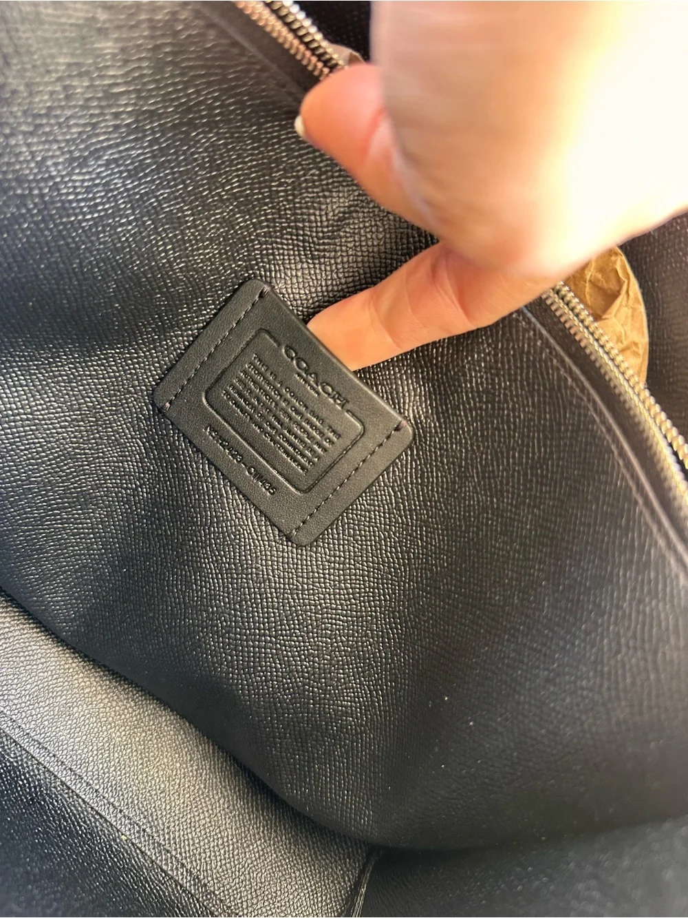 Coach Black Leather Tote with Colorful Heart & Lightning Motif